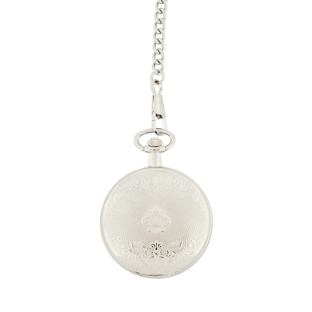 Chrome Plated Full Hunter Pocket Watch