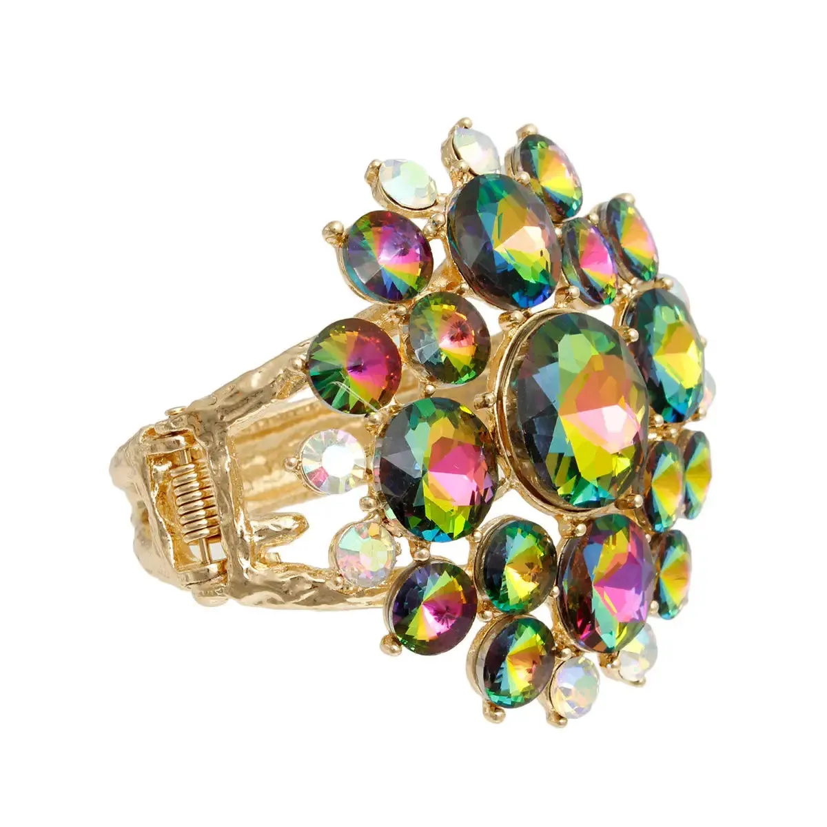 Chunky Textured Gold Metal Cuff Bracelet