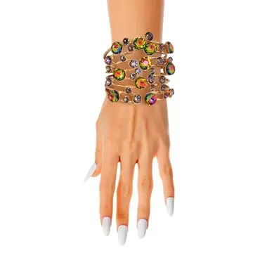 Chunky Textured Gold Metal Cuff Bracelet