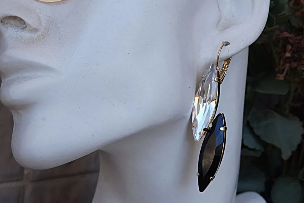 Cocktail black earrings