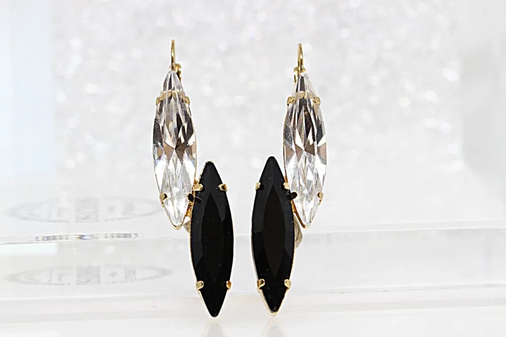 Cocktail black earrings