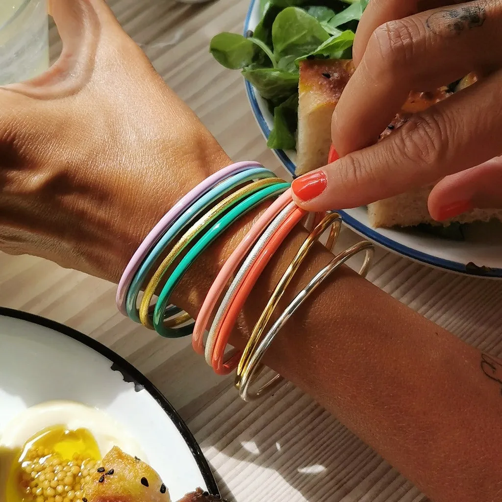 Color Bangle Brushed - Silver Plated