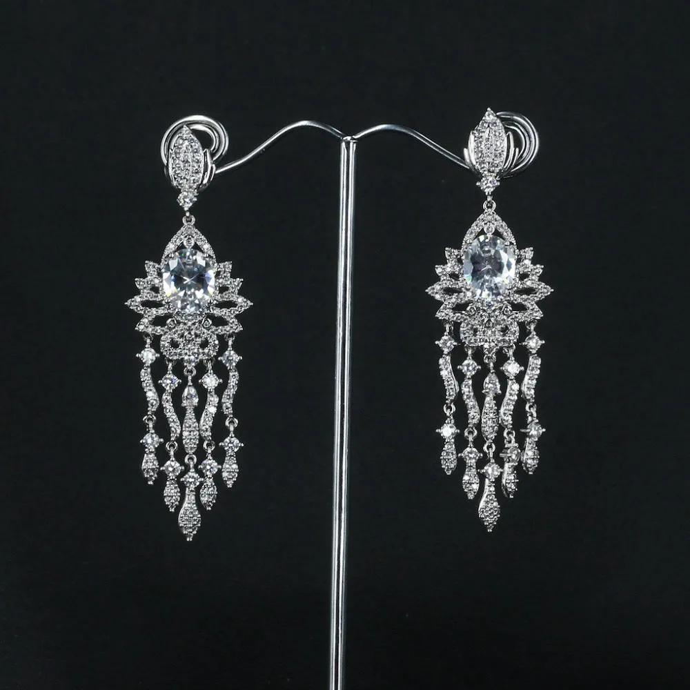 Cubic Zirconia Drop Dangle Bridal Wedding Earring Chandelier Earrings CE10196