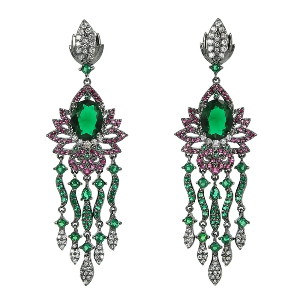 Cubic Zirconia Drop Dangle Bridal Wedding Earring Chandelier Earrings CE10196