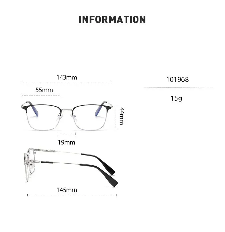Cubojue Men's Full Rim Square Titanium Reading Glasses 101979