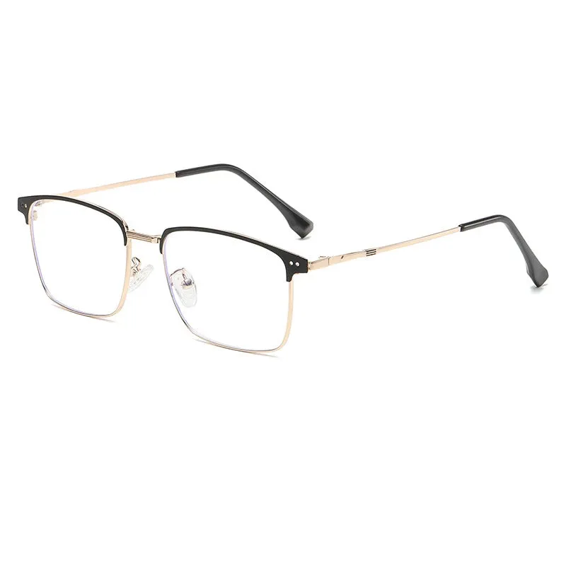 Cubojue Men's Full Rim Square Titanium Reading Glasses 101979