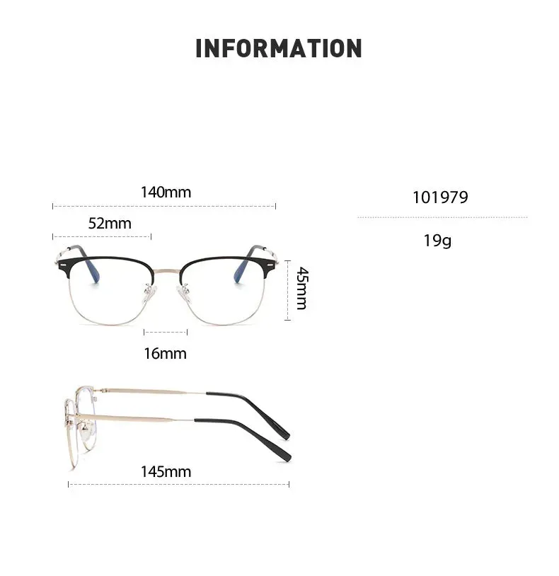 Cubojue Men's Full Rim Square Titanium Reading Glasses 101979