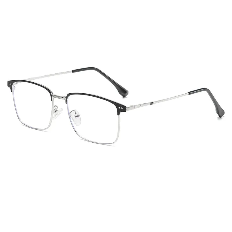 Cubojue Men's Full Rim Square Titanium Reading Glasses 101979