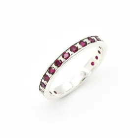 Dainty Ruby Ring - Dainty Red Band - Red Eternity Ring