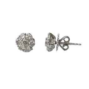 Daisy Cluster Diamond Stud Earrings
