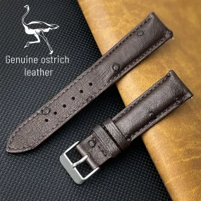 Dark Brown Genuine Ostrich Watch Strap Quick Release