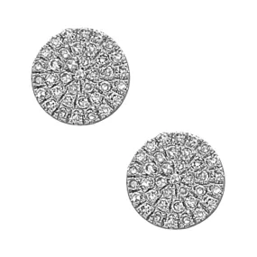 Diamond Pave Medium Disc Stud Earrings