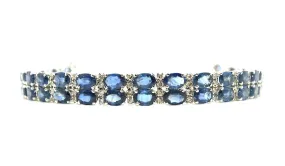 Double Row Sapphire & Diamond Bracelet