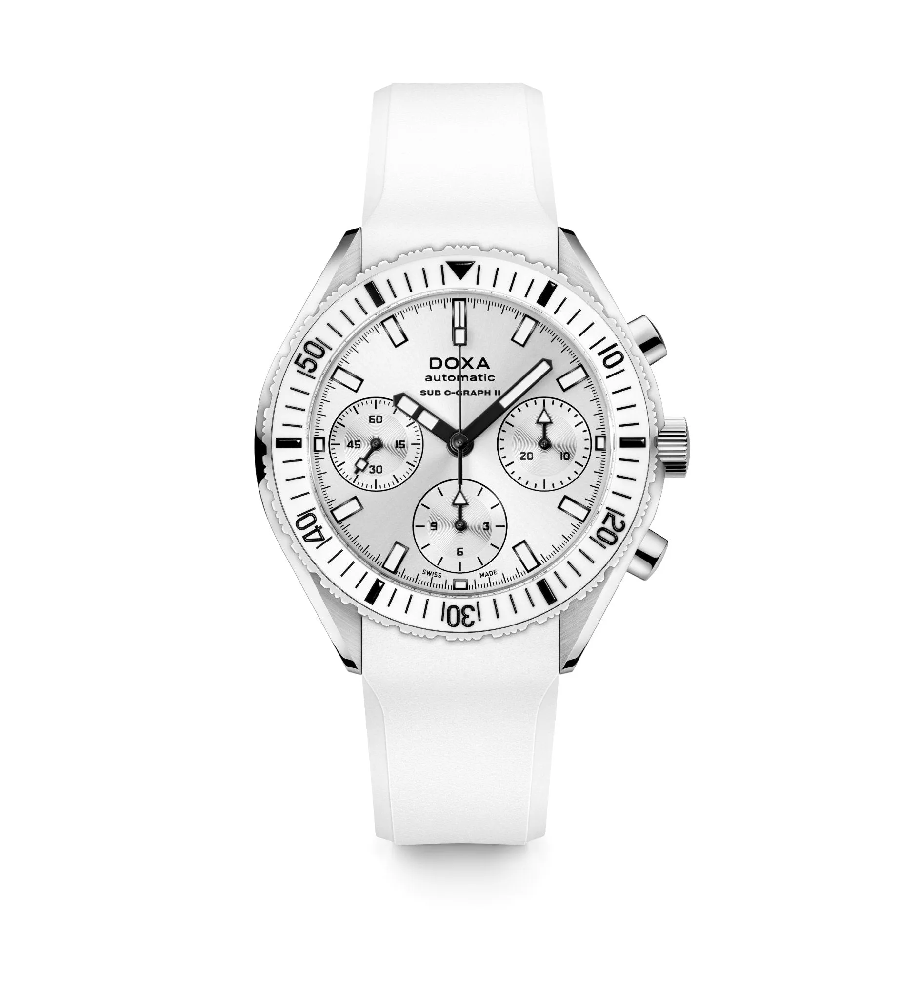 DOXA Sub 200 C-Graph II Whitepearl Rubber Ceramic - 797.10.011.10