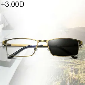 Dual-purpose Photochromic Presbyopic Glasses,  3.00D(Gold)