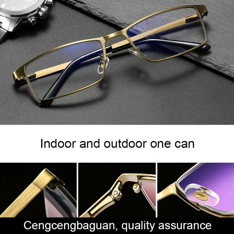 Dual-purpose Photochromic Presbyopic Glasses,  3.00D(Gold)