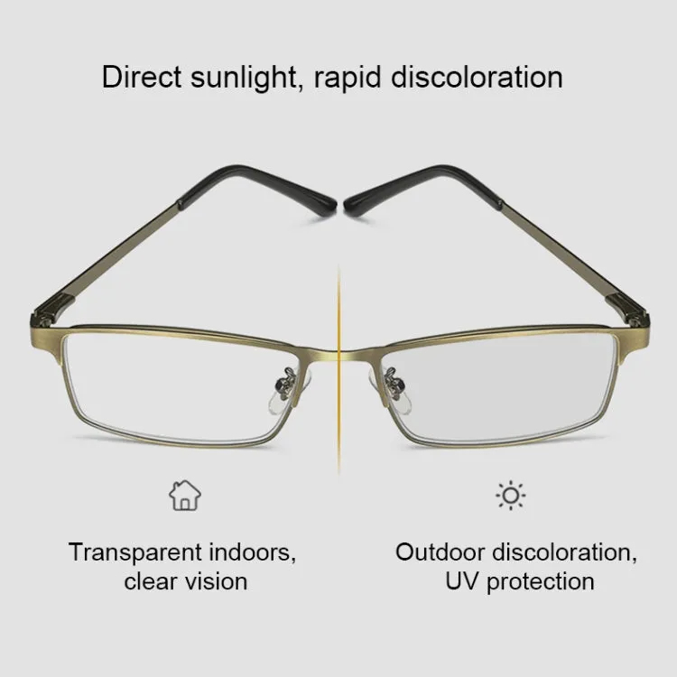 Dual-purpose Photochromic Presbyopic Glasses,  3.00D(Gold)