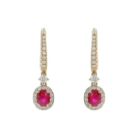 Earrings with Rubies and Diamonds