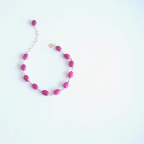 Eliza - Pink Sapphire, 14k Gold Filled Bracelet