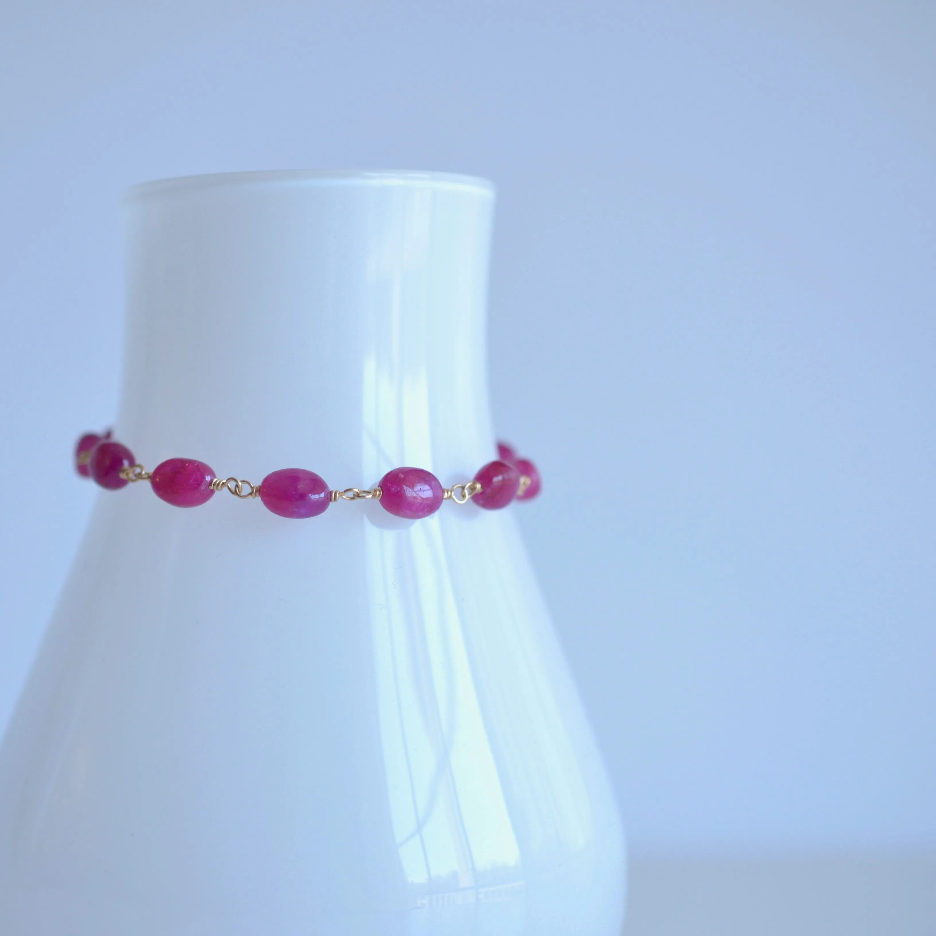 Eliza - Pink Sapphire, 14k Gold Filled Bracelet