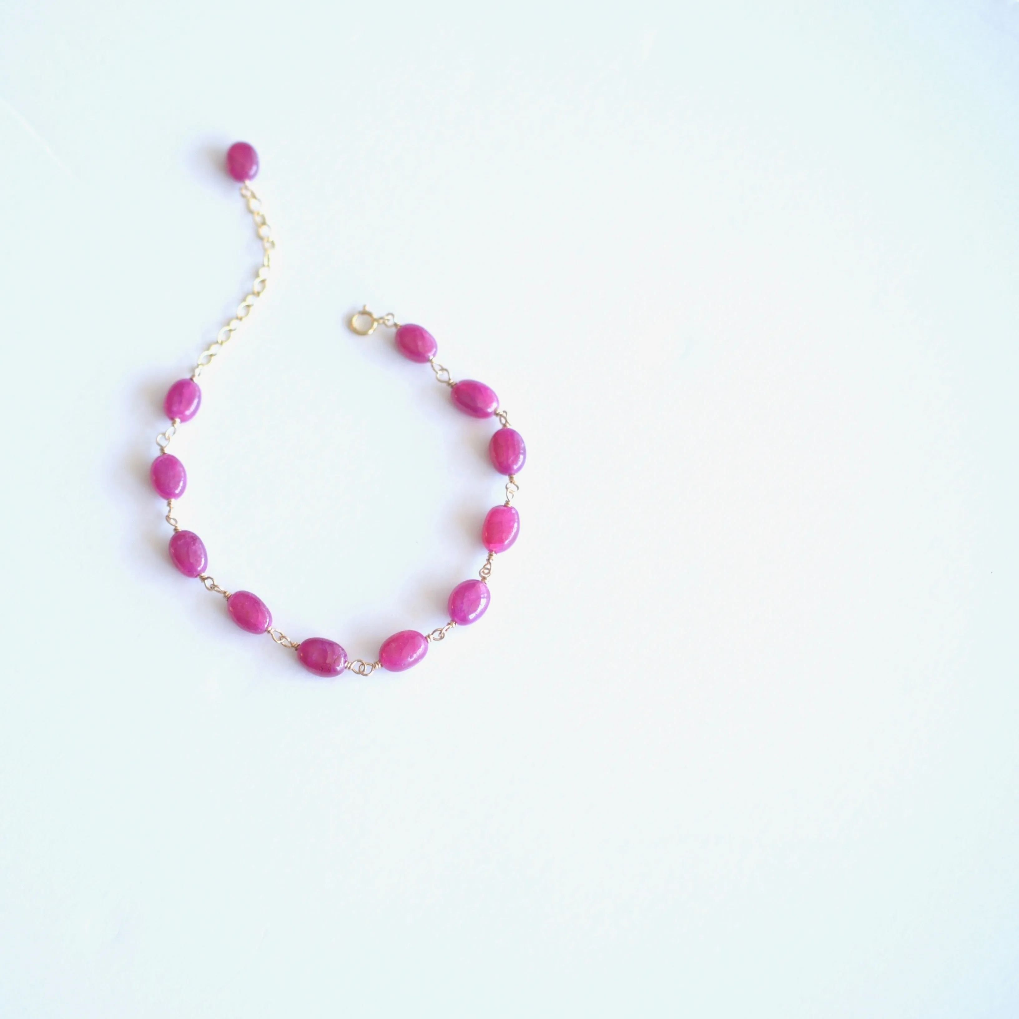 Eliza - Pink Sapphire, 14k Gold Filled Bracelet