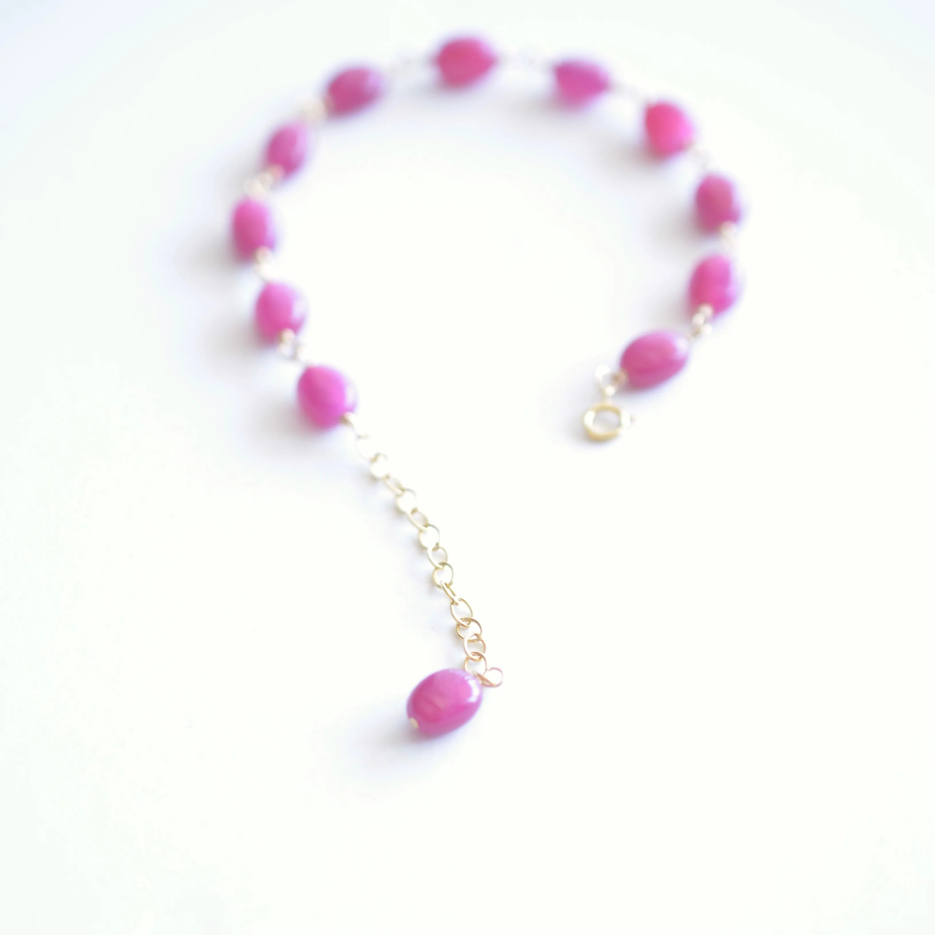 Eliza - Pink Sapphire, 14k Gold Filled Bracelet