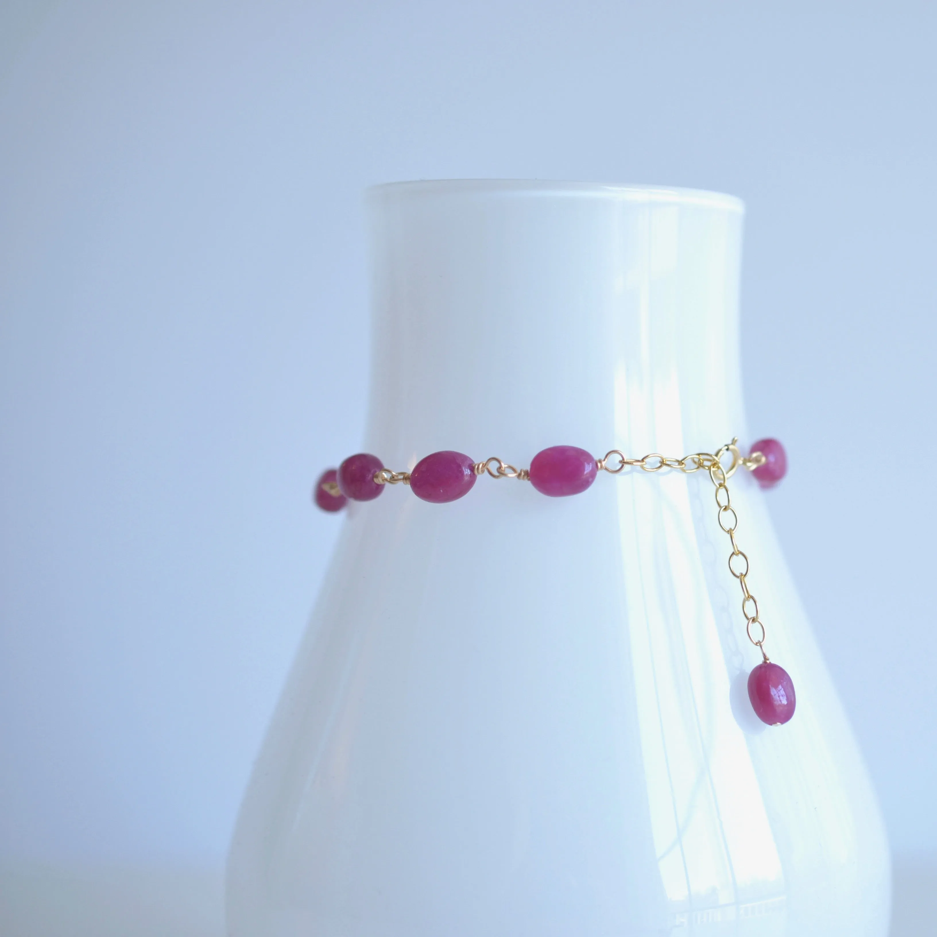 Eliza - Pink Sapphire, 14k Gold Filled Bracelet