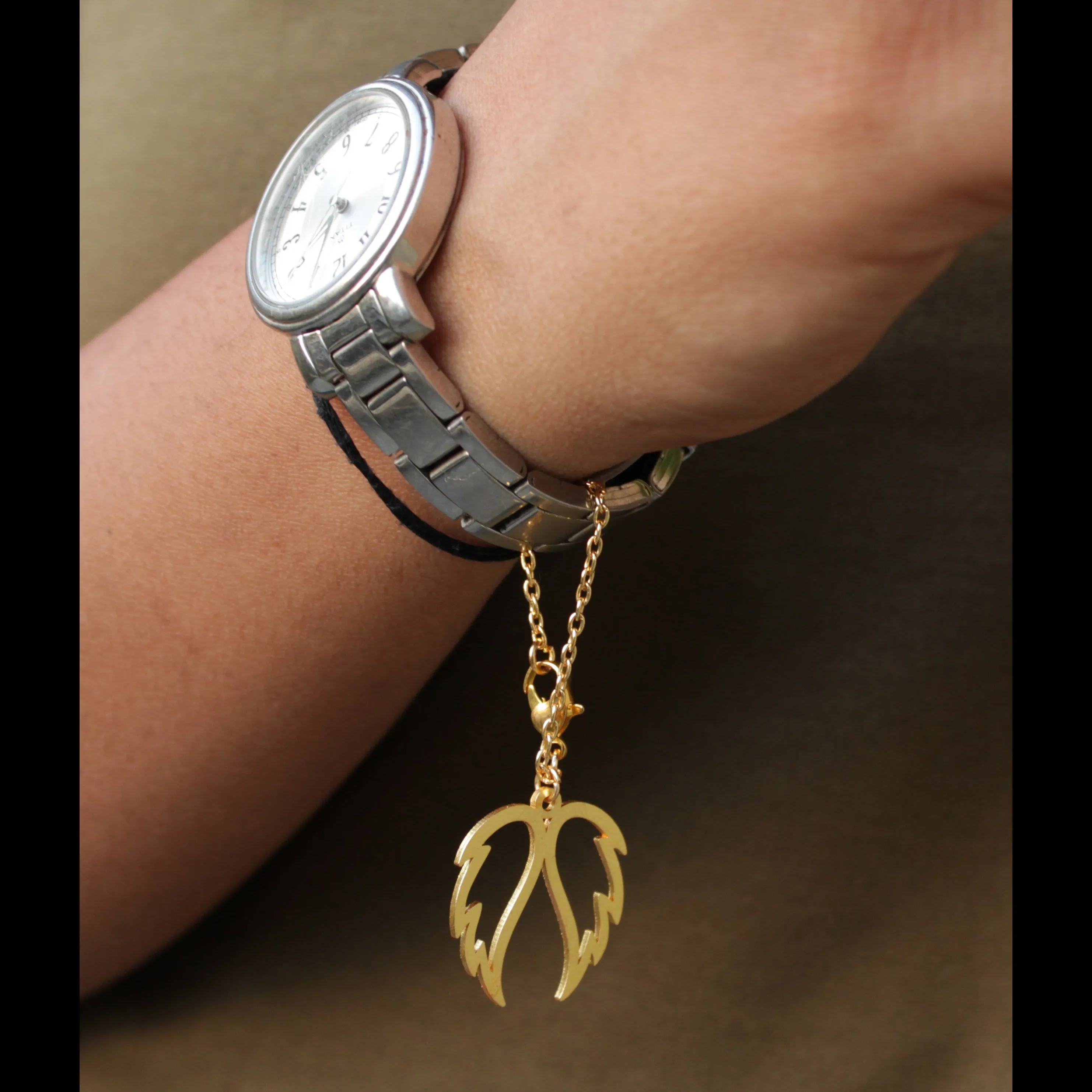 Evil Eye And Angel Wings Watch Charms Set Of 2 - Abhika Creations