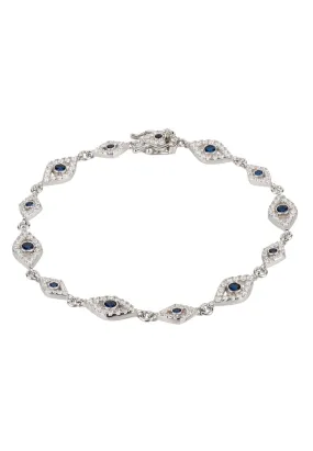 Eye Sparkling Tennis Bracelet Silver