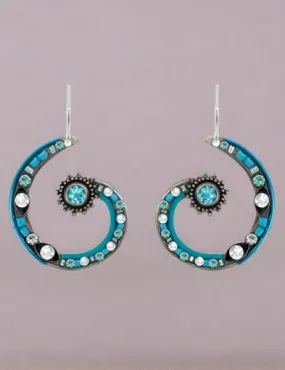Firefly Jewelry Spiral Earrings in Ice