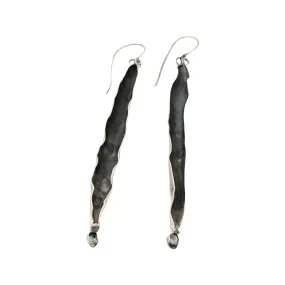 Folded Leaf Earrings with Topaz