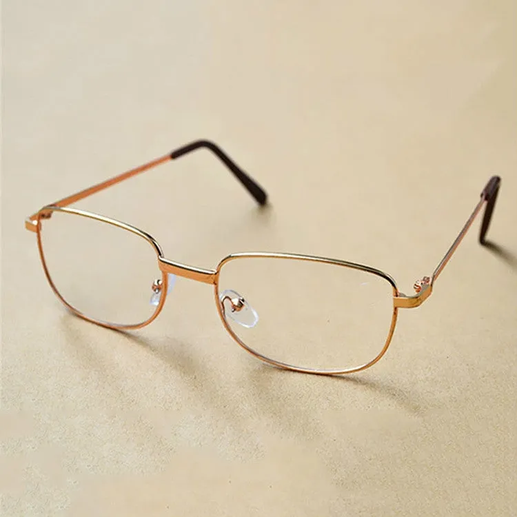 Full Metal Frame Resin Lenses Presbyopic Glasses Reading Glasses  1.00D(Gold)