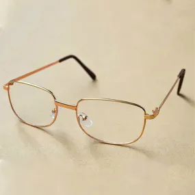 Full Metal Frame Resin Lenses Presbyopic Glasses Reading Glasses  1.50D(Gold)