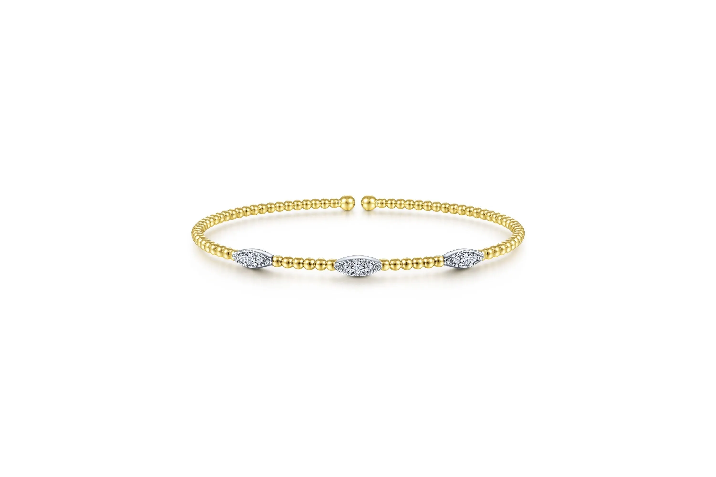 Gabriel & Co. Diamond Marquise Station ‘Bujukan’ Cuff Bracelet