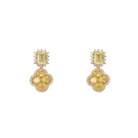 Garnet Citrine and Topaz Earrings