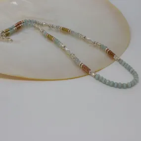 Gemstone and Mixed Metals Necklace