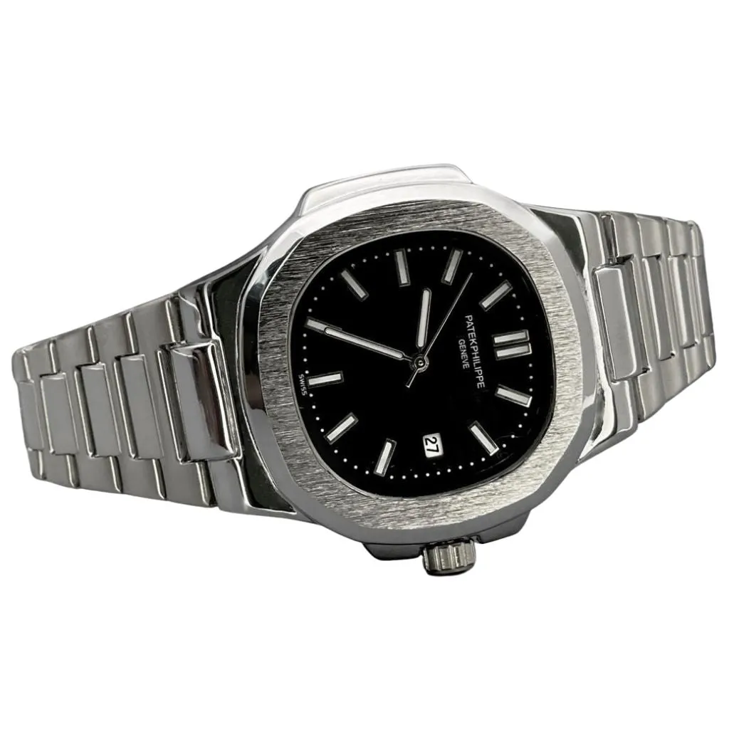 Geneve Rounded Octagonal Shape Wrist Watch For Men
