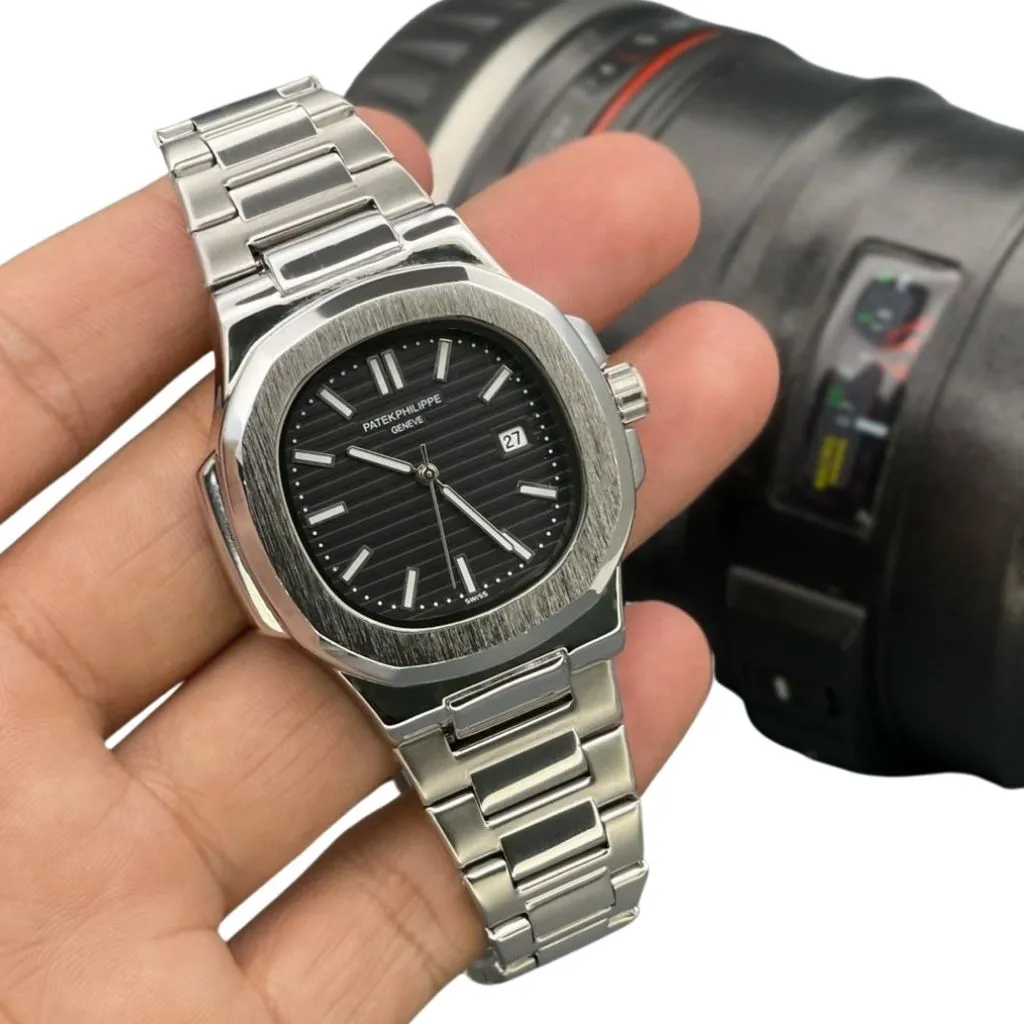 Geneve Rounded Octagonal Shape Wrist Watch For Men