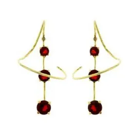 Gold 925 Sterling Silver Earrings with AAA Grade CZ in Ruby for Women Ruby Stone Color Style LOAS798