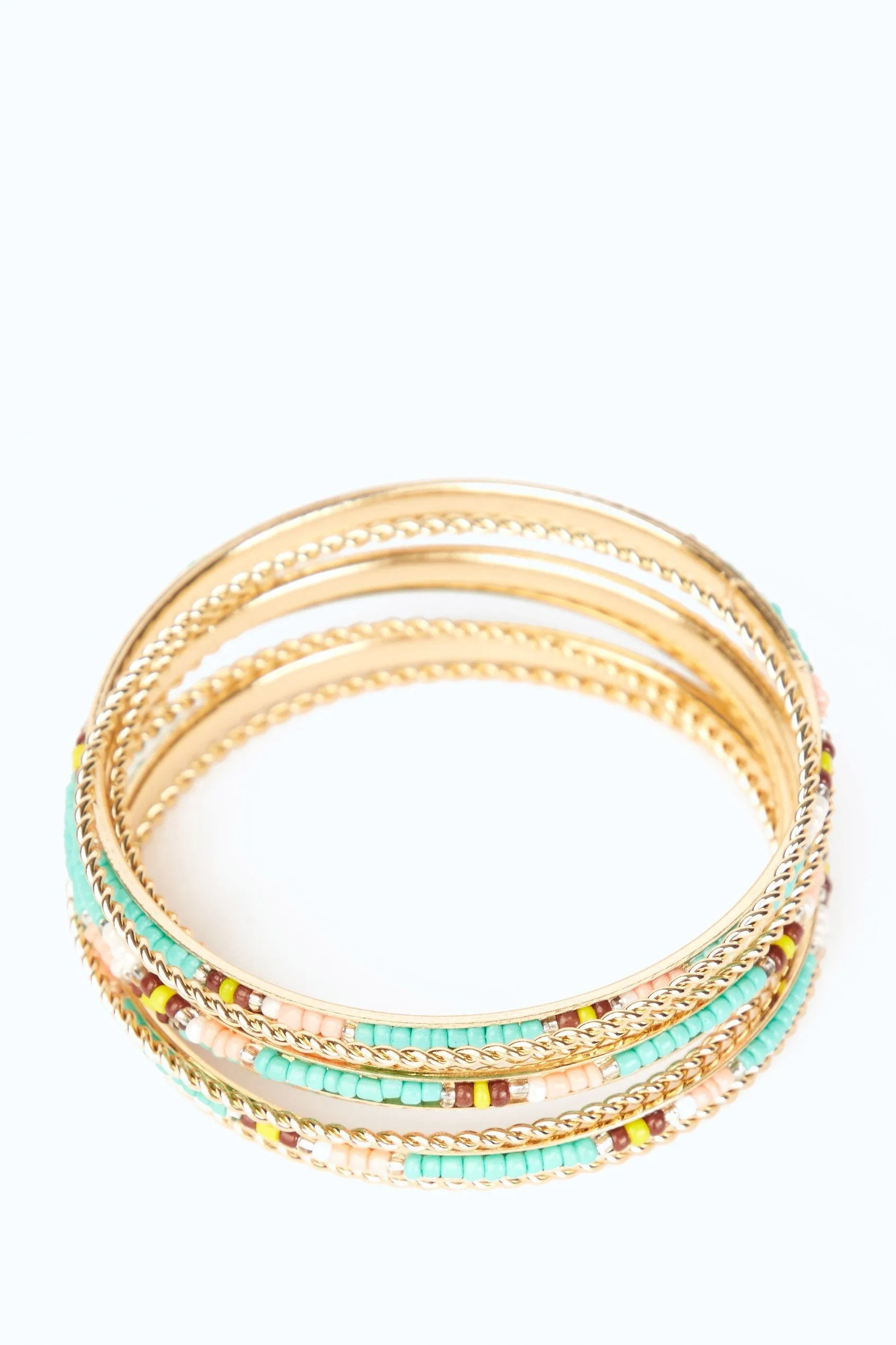 Gold Beaded Bangle Set