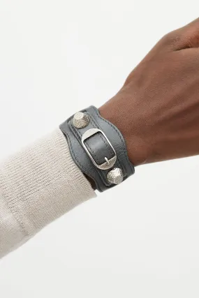 Grey Leather City Bracelet