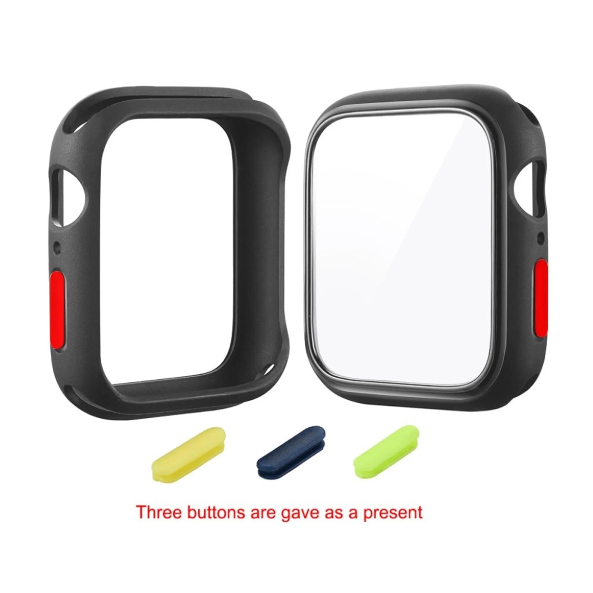 HAT-PRINCE Apple Watch Series 6 / 5 44mm TPU frame with tempered glass - Black
