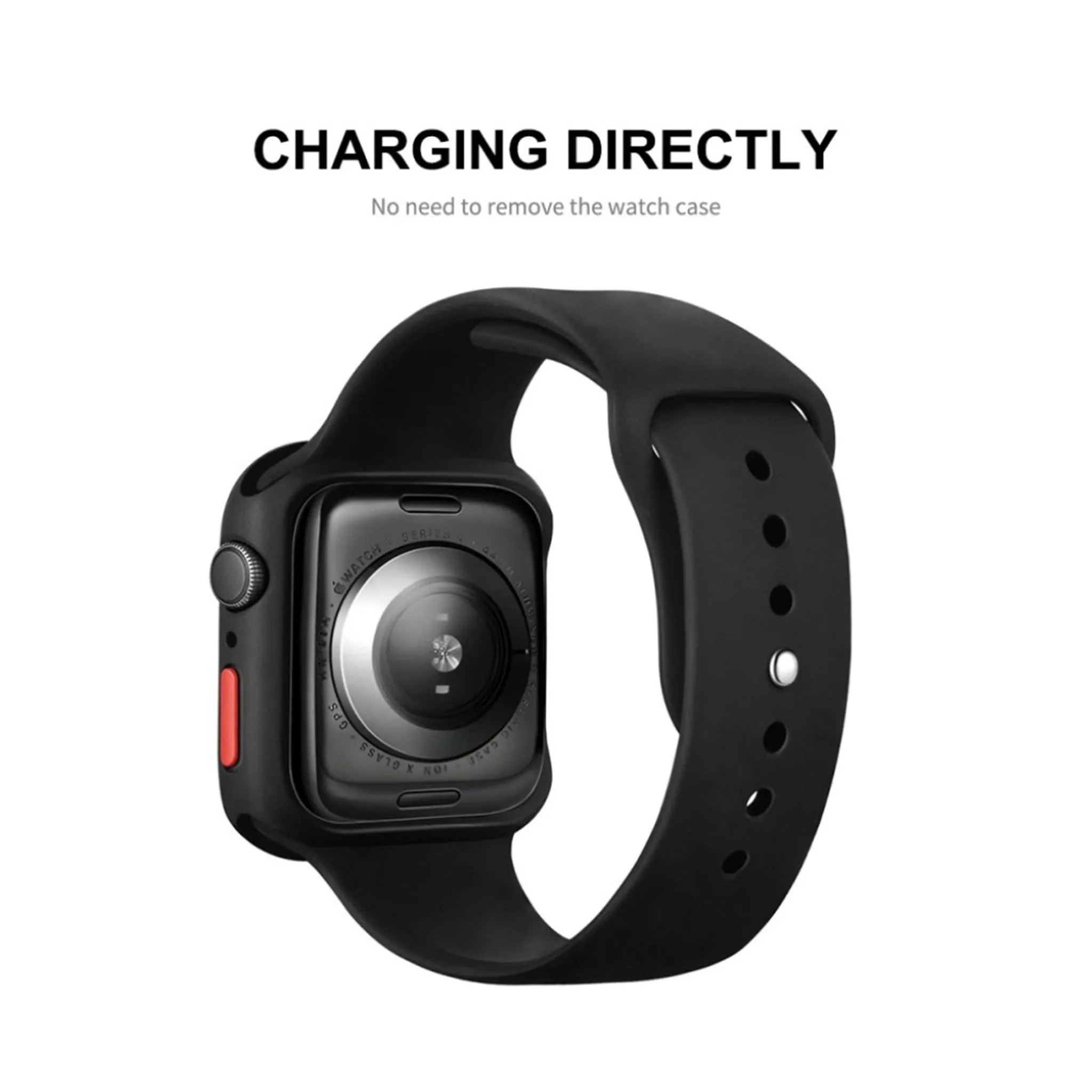 HAT-PRINCE Apple Watch Series 6 / 5 44mm TPU frame with tempered glass - Black