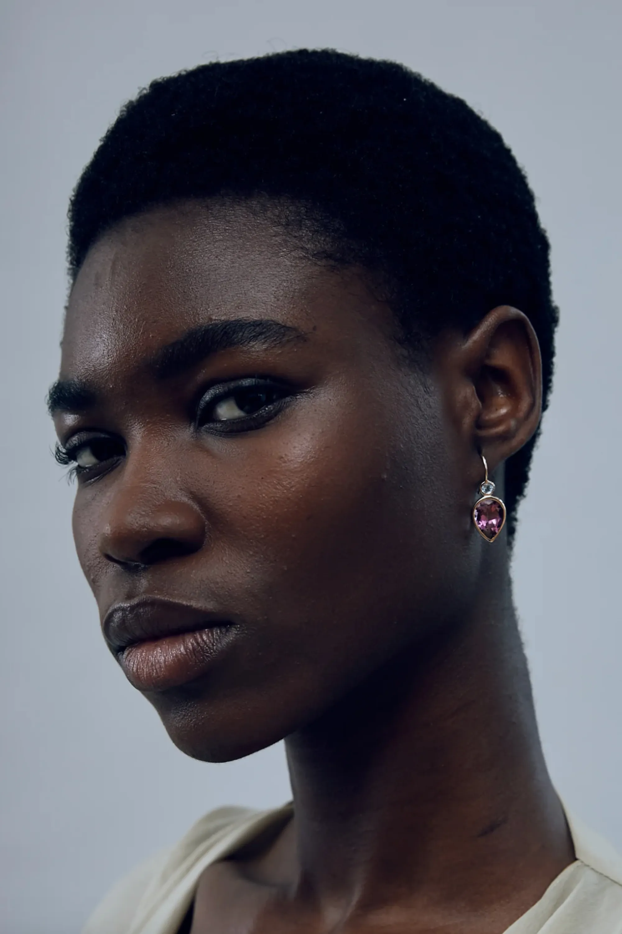 Hera Earrings, Pink Topaz