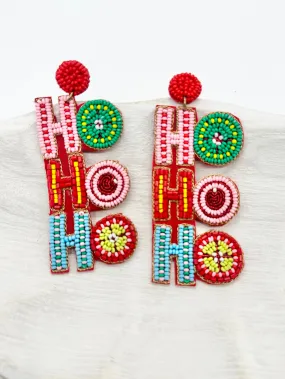 Ho Ho Ho Beaded Earrings