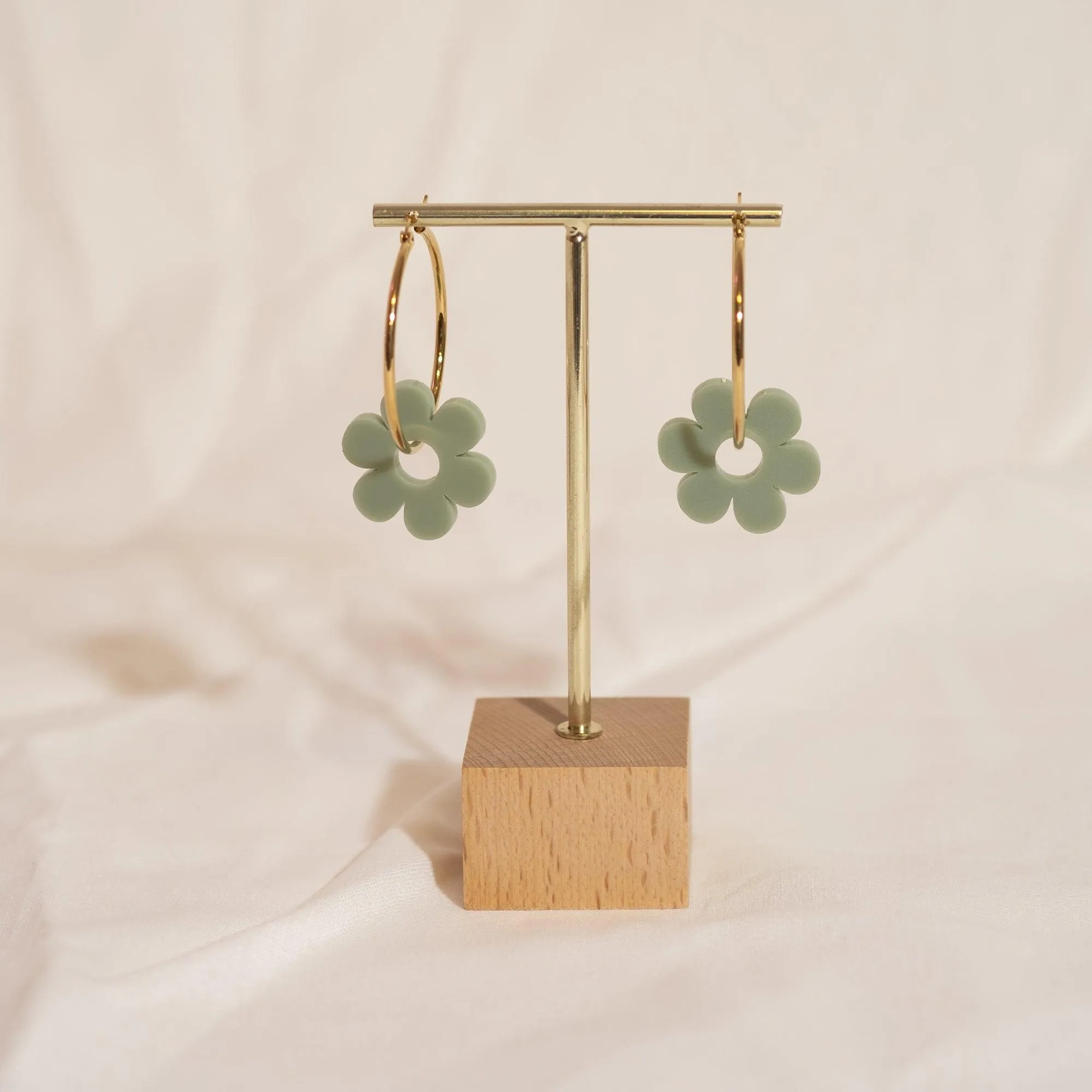 Hoopsy Daisy Sage Hoop Earrings
