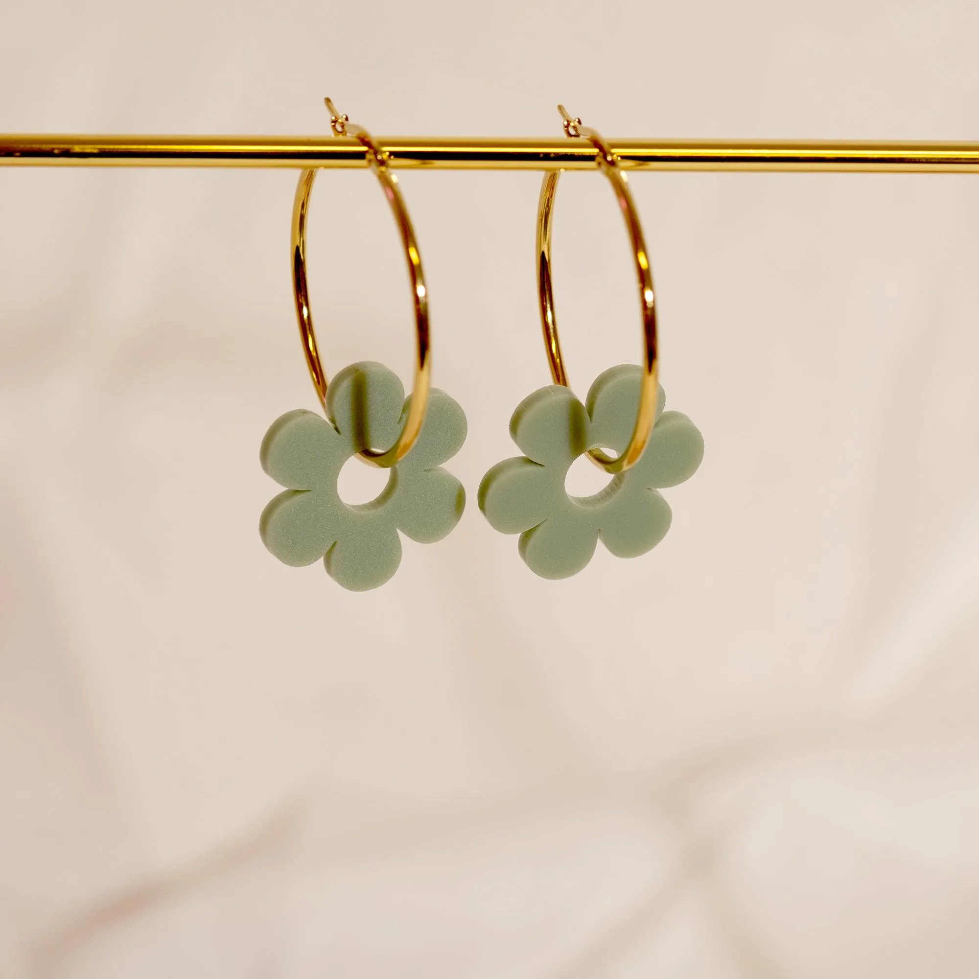 Hoopsy Daisy Sage Hoop Earrings