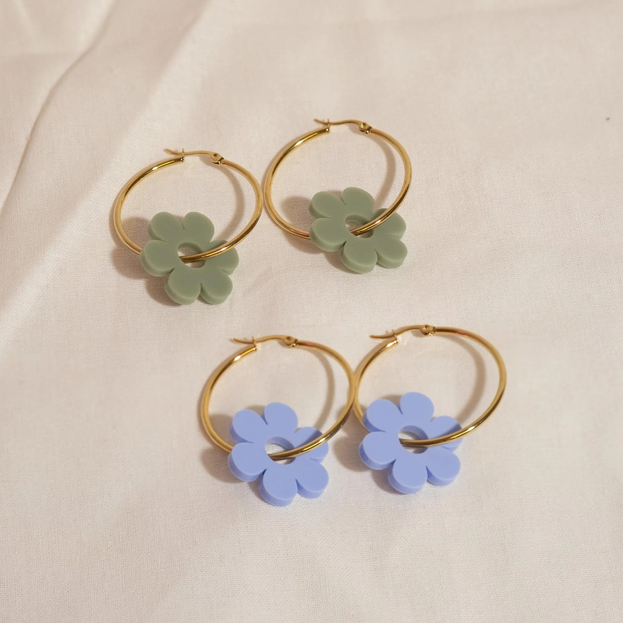 Hoopsy Daisy Sage Hoop Earrings