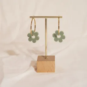Hoopsy Daisy Sage Hoop Earrings
