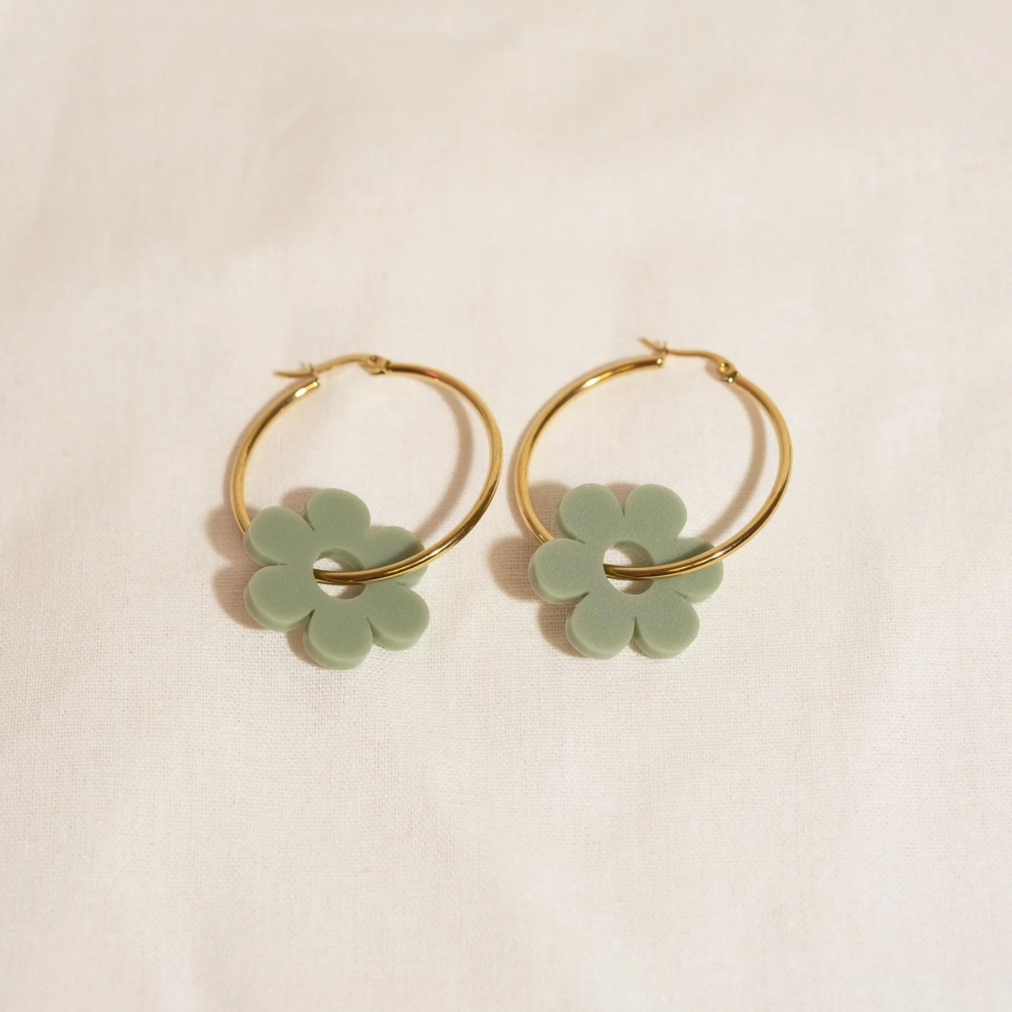 Hoopsy Daisy Sage Hoop Earrings